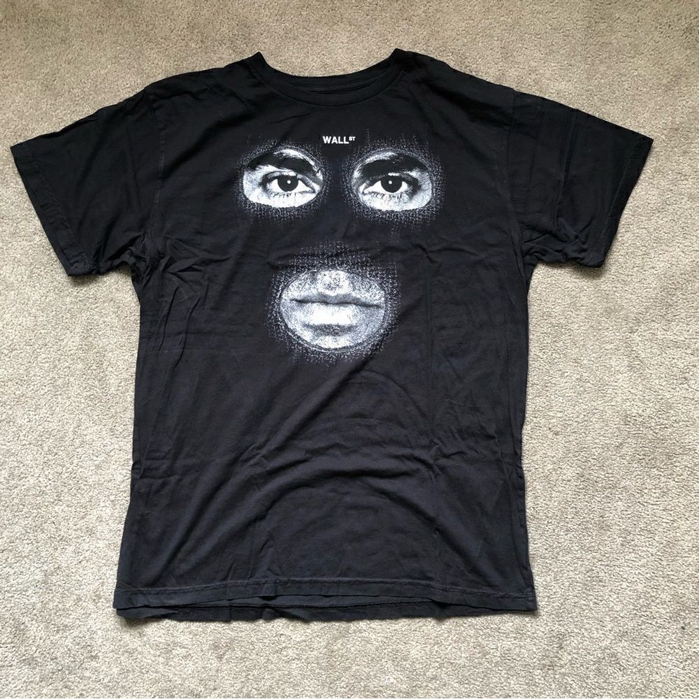 Wall Street Black T Shirt/Tee Black Skate/Sureme  (XL)